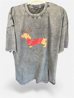 New XXXL Dachshund Christmas Sweater Graphic Tee